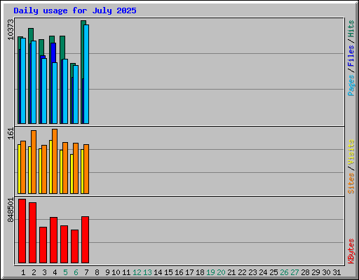 Daily usage for July 2025