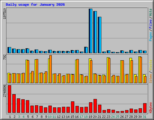 Daily usage for January 2026