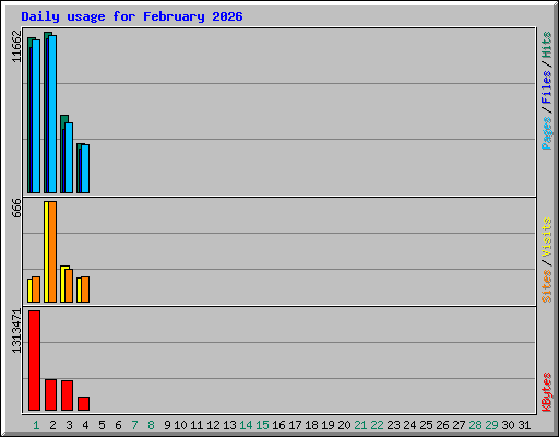 Daily usage for February 2026